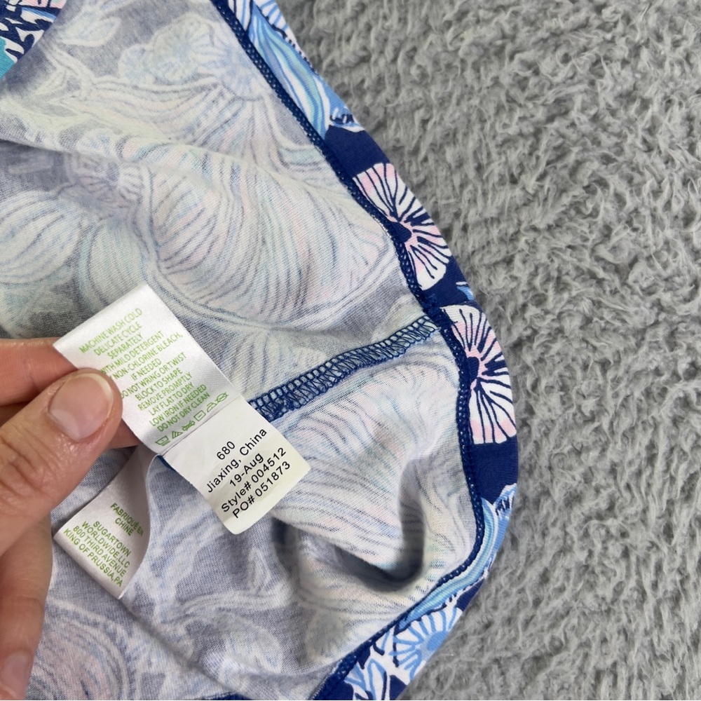 Lilly Pulitzer Bay Dress Womens Small Blue Lapis Lazuli Beach Shells Colorful - Picture 6 of 11